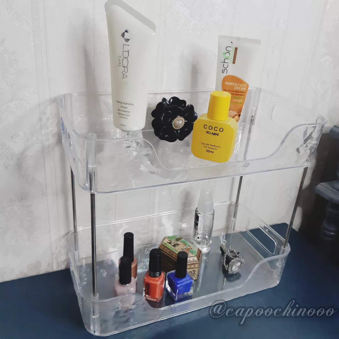 راف دو طبقه اکرولیک با پایه فلزی وارداتی